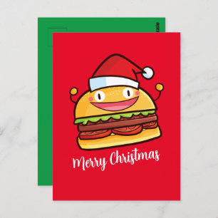 Personalisieren Sie Niedliche Weihnachts-Hamburger Postkarte