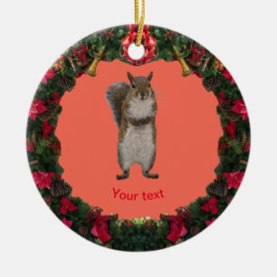 Personalisieren Sie niedliches Eichhörnchen im We Keramik Ornament