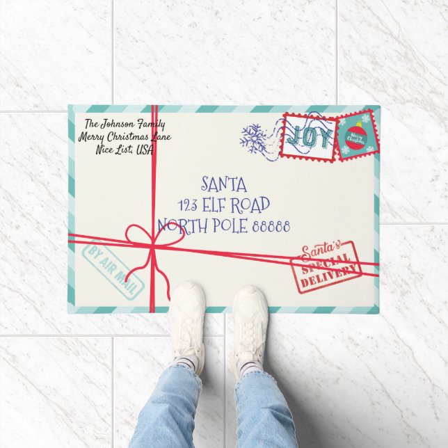 Personalisieren Sie Parcel Santa Letter Weihnachte Fußmatte (Indoor)