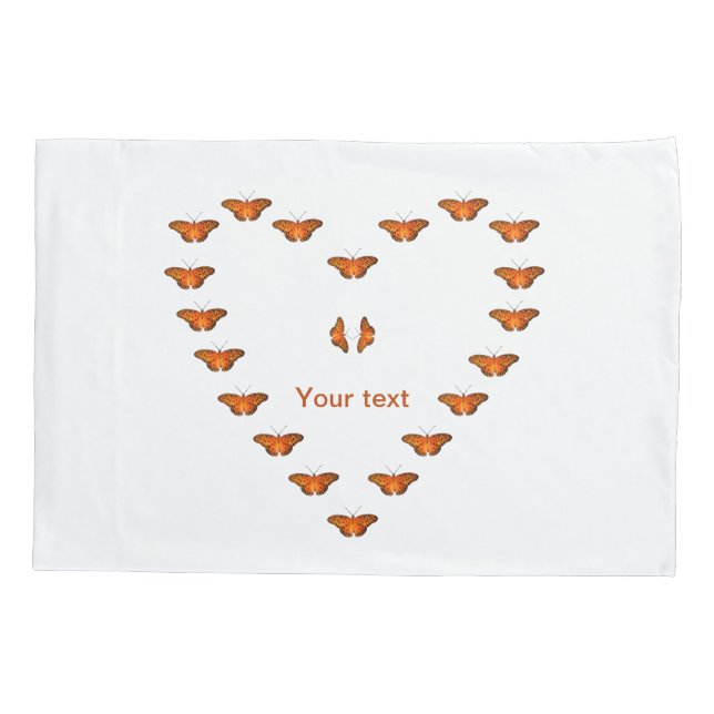 Personalisieren Sie Passionsschmetterlinge in Herz Kissenbezug (Rückseite)