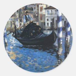 Personalisieren Sie Peace Water Stream Boats Art E Runder Aufkleber
