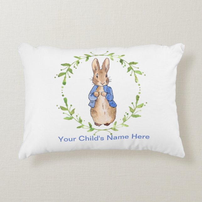 Personalisieren Sie Peter das Kaninchen mit dem Na Dekokissen (Vorderseite)