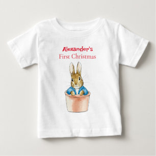 Personalisieren Sie Peter der Hasen-Sitting-Pflanz Baby T-shirt