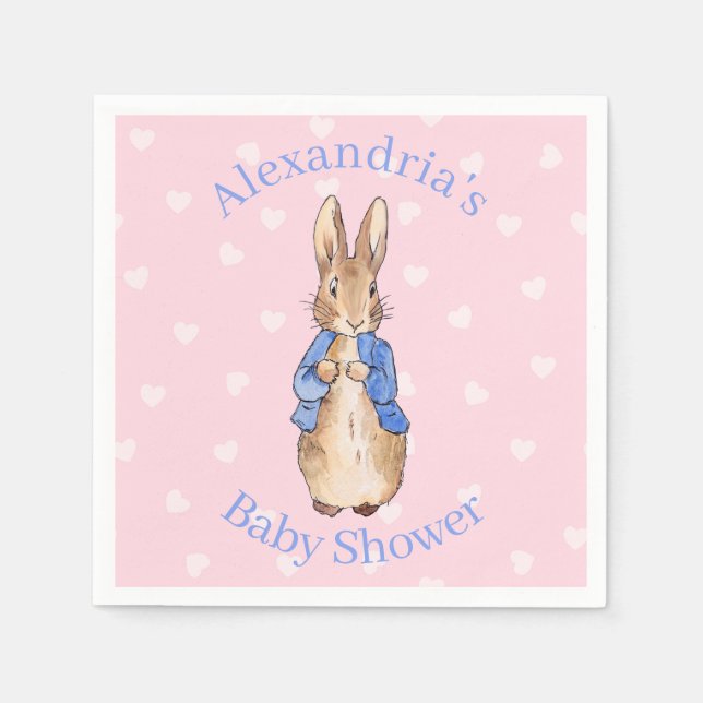 Personalisieren Sie Peter die Kaninchen Baby Dusch Serviette (Vorderseite)