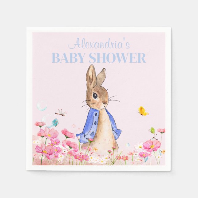 Personalisieren Sie Peter die Rabbit Baby Dusche N Serviette (Vorderseite)