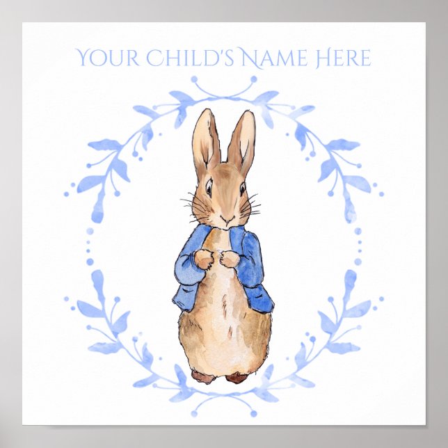Personalisieren Sie Peter Rabbit mit Kindernamen Poster (Vorne)