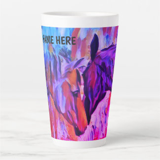 Personalisieren Sie Pferdefreunde Latte Tasse