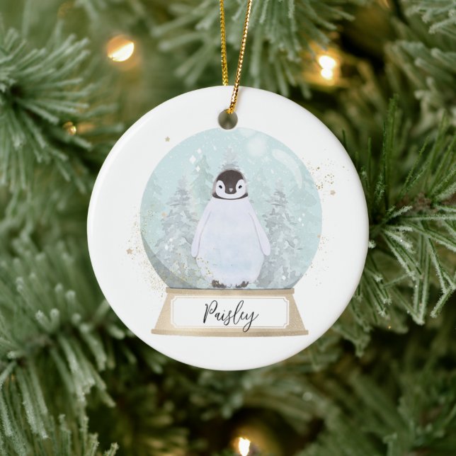 Personalisieren Sie Pinguin Weihnachten Keramik Ornament (Baum)