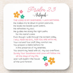 Personalisieren Sie Psalm 23-NIV Bibelbibliotheken Getränkeuntersetzer
