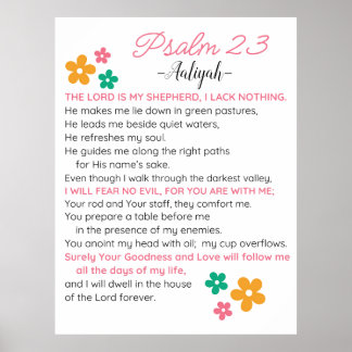 Personalisieren Sie Psalm 23-NIV Bibelbibliotheken Poster