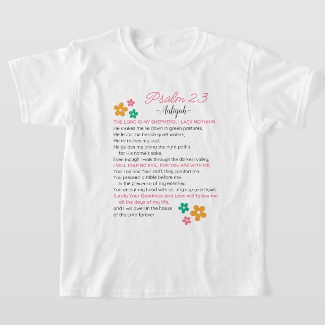 Personalisieren Sie Psalm 23-NIV Bibelbibliotheken T-Shirt (Ablage )