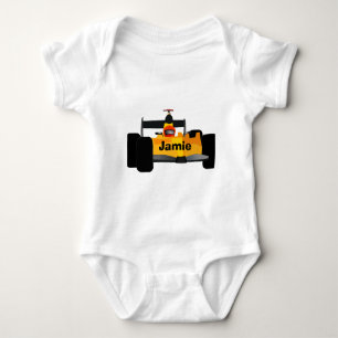 Personalisieren Sie Race Car Geburtstagsparty Gesc Baby Strampler