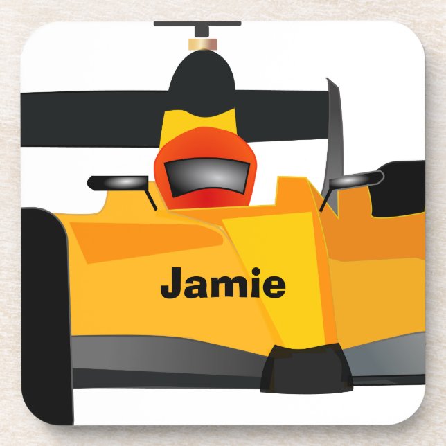 Personalisieren Sie Race Car Geburtstagsparty Gesc Untersetzer (Vorderseite)