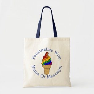 PERSONALISIEREN Sie Rainbow Swirl Eiscreme Tragetasche