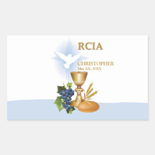 Personalisieren Sie, RCIA Gratulation Katholisches Rechteckiger Aufkleber