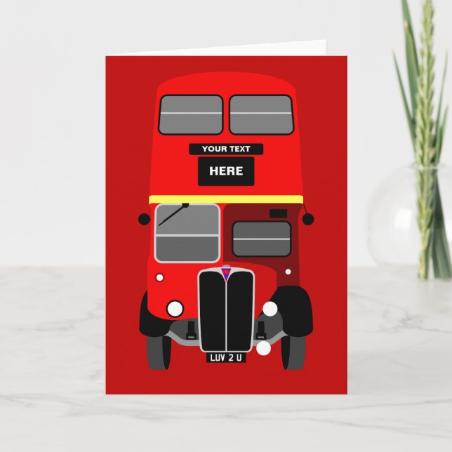 Personalisieren Sie Red London Double Decker Bus z Karte (Vorderseite)