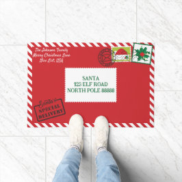 Personalisieren Sie Red Santa Letter Christmas Fußmatte