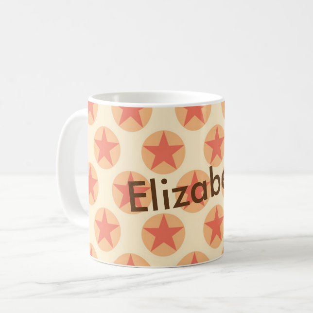 Personalisieren Sie Red Star Pattern durch Schaufe Tasse (Vorderseite Links)