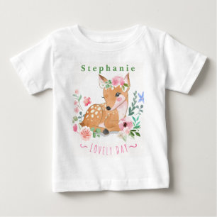 Personalisieren Sie Reh Haben Einen Schönen Tag Im Baby T-shirt