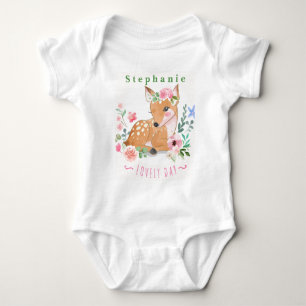 Personalisieren Sie Reh toller Tag im Freien unter Baby Strampler