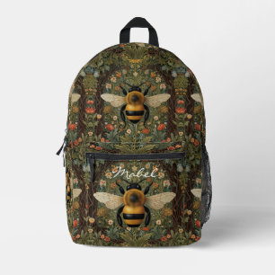 Personalisieren Sie Retro-Hummel boho botanische B Bedruckter Rucksack