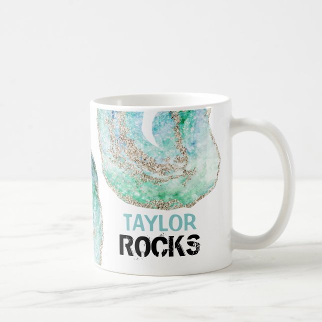 *~* Personalisieren Sie ROCKS Geode Gold Glitzer Kaffeetasse (Rechts)