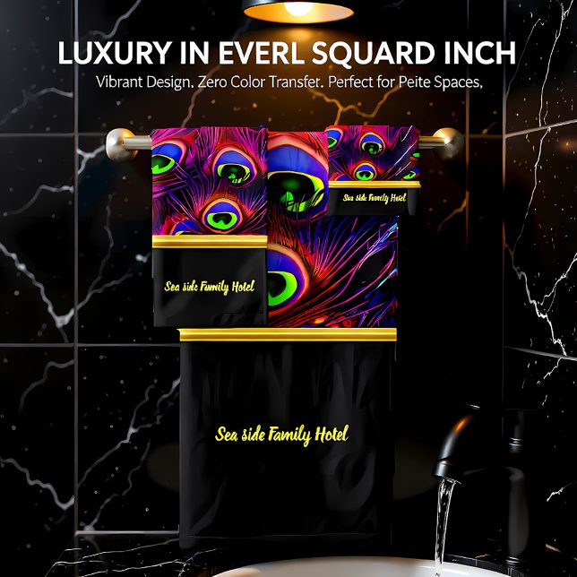 Personalisieren Sie romantische lila Pfauenfeder s Badhandtuch Set (Von Creator hochgeladen)