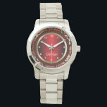 Personalisieren Sie rotes und goldenes abstraktes  Armbanduhr<br><div class="desc">Armbanduhren. ⭐ Dieses Produkt ist zu 100% benutzerdefinierbar. *****Klicken Sie auf die SCHALTFLÄCHE ANKLICKEN, um hinzuzufügen, zu löschen, zu verschieben, zu verändern, umzudrehen, zu drehen, etc... eine der Grafiken oder Texte. 99% meiner Designs in meinem Geschäft sind in Schichten gemacht. Damit können Sie die Größe und den Text der Grafik...</div>