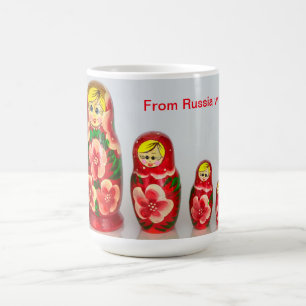 Personalisieren Sie russische Matryoshka stapelbar Kaffeetasse