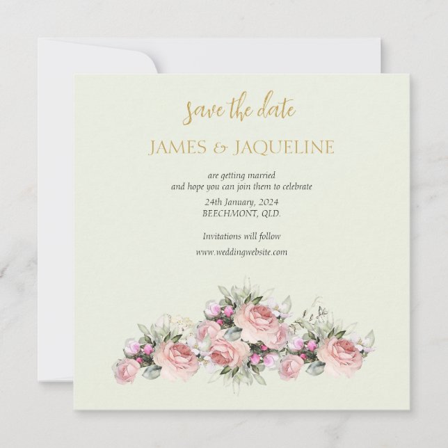 Personalisieren Sie Save the Date Rosenbukett (Vorderseite)