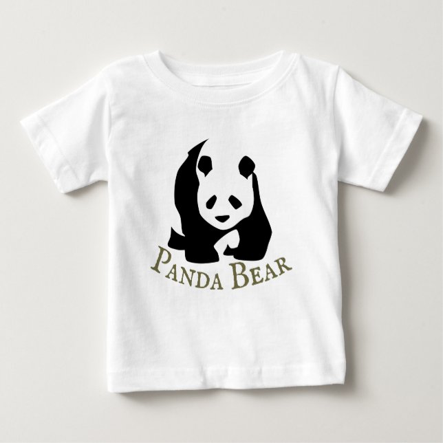 Personalisieren Sie Schwarz-weißen Panda Bear Baby Baby T-shirt (Vorderseite)