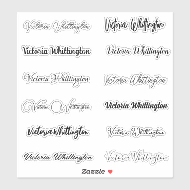 Personalisieren Sie Script & Calligraphy Typografy Aufkleber (Blatt)