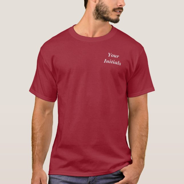 Personalisieren Sie sich mit Ihrem Initialmaroon T-Shirt (Vorderseite)