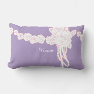 Personalisieren Sie Single Blume Trim Lilac Decora Lendenkissen