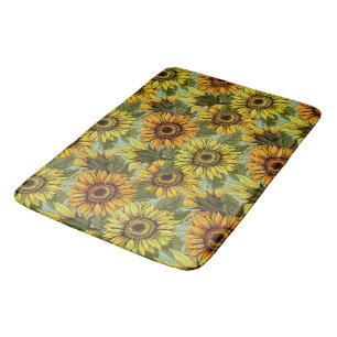 Personalisieren Sie Sonnenblumen mit Folien-Hinter Badematte