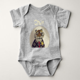Personalisieren Sie Spaß Chill Tiger Baby Strampler