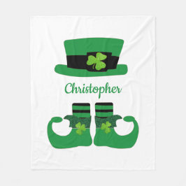 Personalisieren Sie St. Patrick's Leprechaun Green Fleecedecke