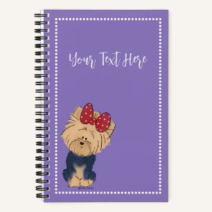 Personalisieren Sie Sweet Yorkie mit Bow Custom Notizbuch