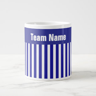 Personalisieren Sie TEAM NAME Dk Blue Stripes mit Jumbo-Tasse