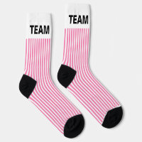 Personalisieren Sie TEAM NAME Pink White Stripes