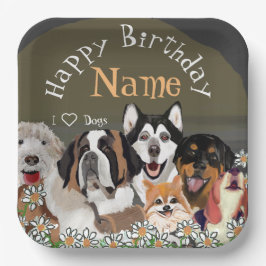 Personalisieren Sie Text Dog Pack Club Paper-Telle Pappteller