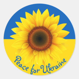 Personalisieren Sie Text Ukraine Sonnenblumen Gelb Runder Aufkleber