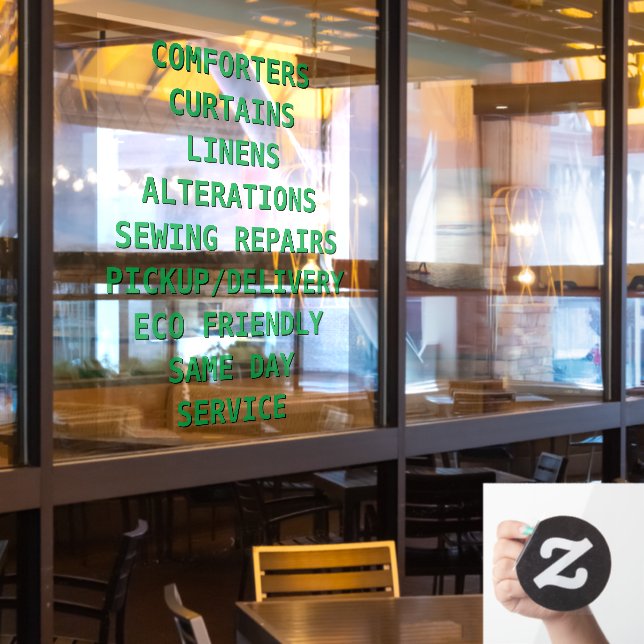 Personalisieren Sie Trockenreiniger-Dienste vor Fensteraufkleber (Restaurantfenster)