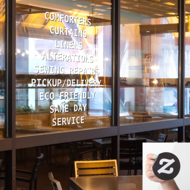 Personalisieren Sie Trockenreiniger-Dienste vor Fensteraufkleber (Restaurantfenster)