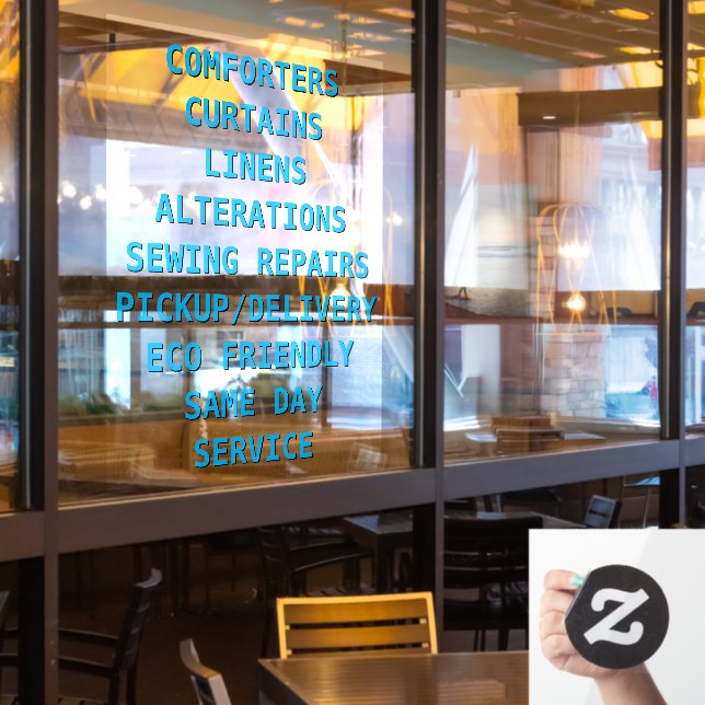 Personalisieren Sie Trockenreiniger-Dienste vor Fensteraufkleber (Restaurantfenster)