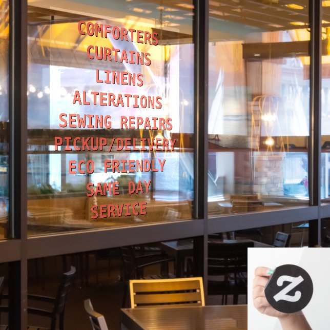 Personalisieren Sie Trockenreiniger-Dienste vor Fensteraufkleber (Restaurantfenster)