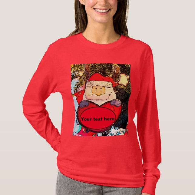 Personalisieren Sie Ugly Sweatshirt Santa T-Shirt (Vorderseite)