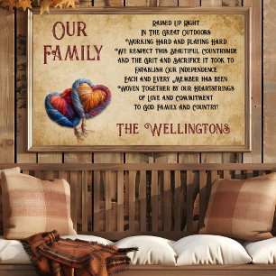 Personalisieren Sie unseren Familien Glauben Land  Poster