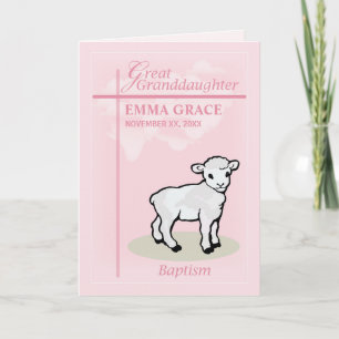 Personalisieren Sie Ur-Enkelin, Taufe Rosa Mädchen Karte
