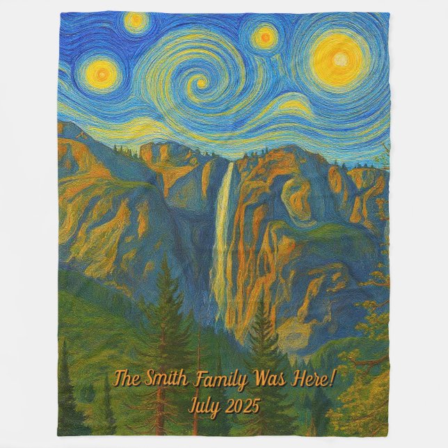 Personalisieren Sie van Gogh Yosemite Valley Famil Fleecedecke (Vorderseite)